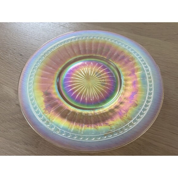 Car Other - Vintage Carnival Glass Plate Iridescent Gold 7.5" - Excellent Condition